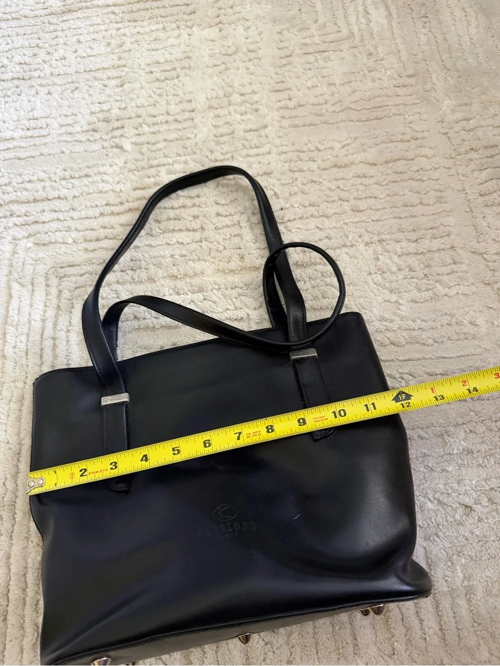 Kesslord Paris Black Leather Tote Bag